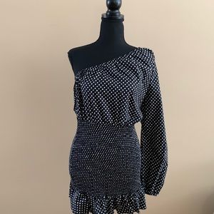 Tularosa one shoulder polka dot dress Medium.